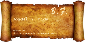 Bogdán Frida névjegykártya